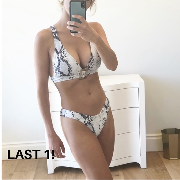 Looks by Lauren Other - ST THOMAS White & Black Snakeskin Bikini